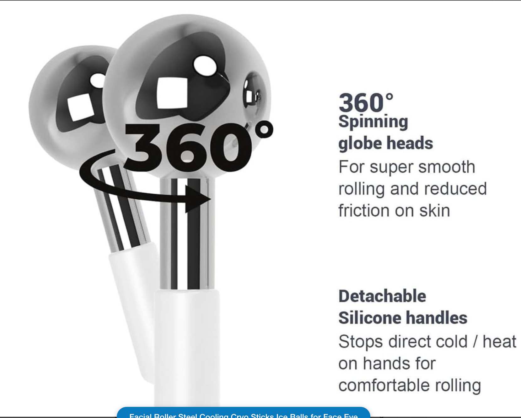 Facial Roller Steel Cooling Cryo Sticks Ice Balls for Face Eye