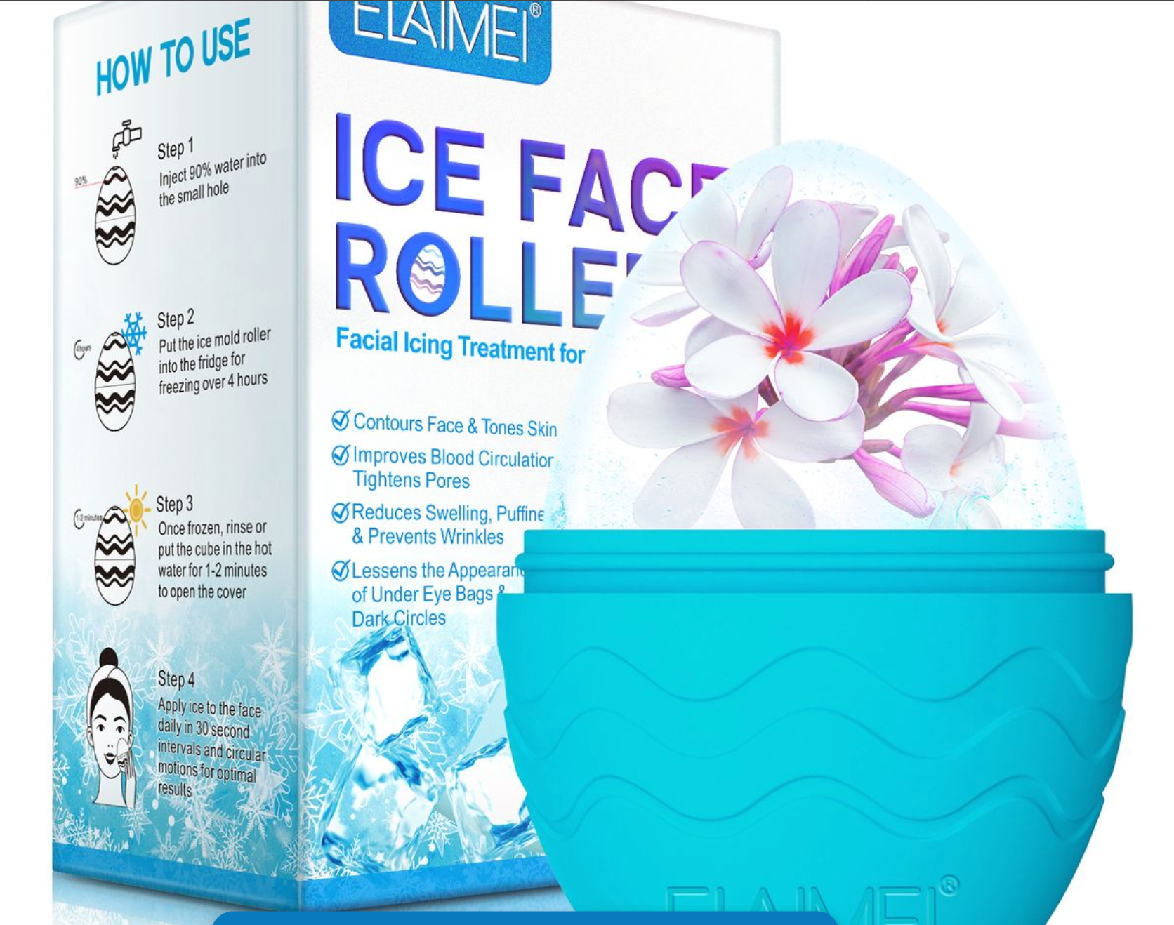 Ice Face Roller, Facial Icing Treatment Tool, Silicone Massage Rolle