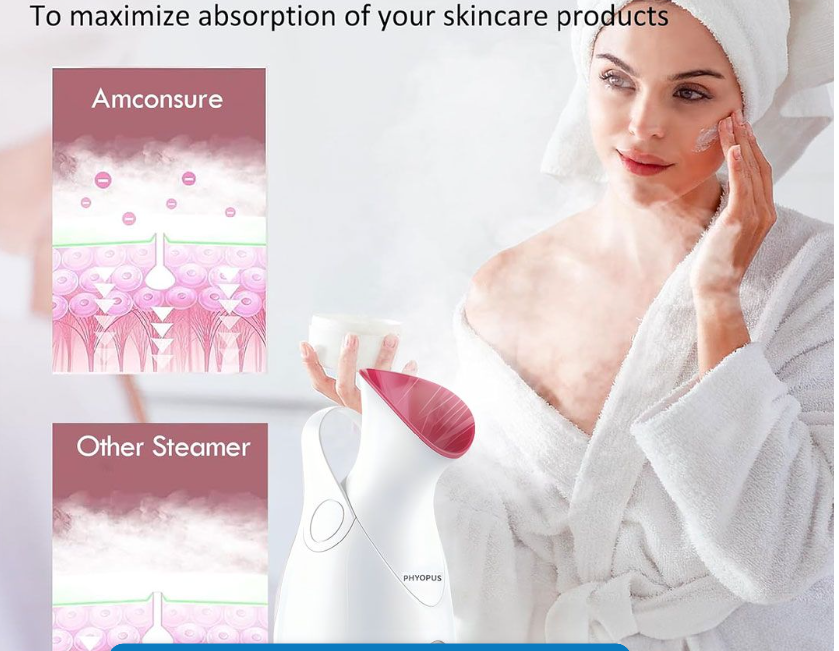 Facial Steamer Nano Ionic Warm Mist Humidifier Face Deep Cleaning Sauna SPA