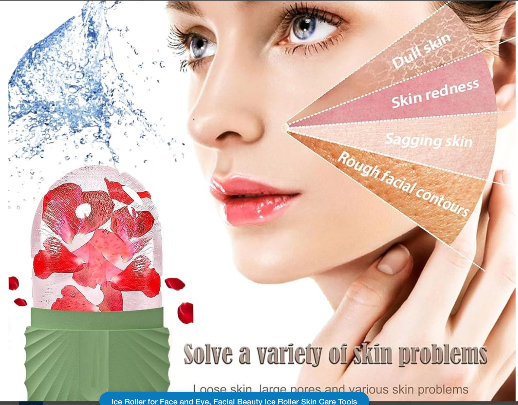Ice Roller for Face and Eye, Facial Beauty Ice Roller Skin Care Tool