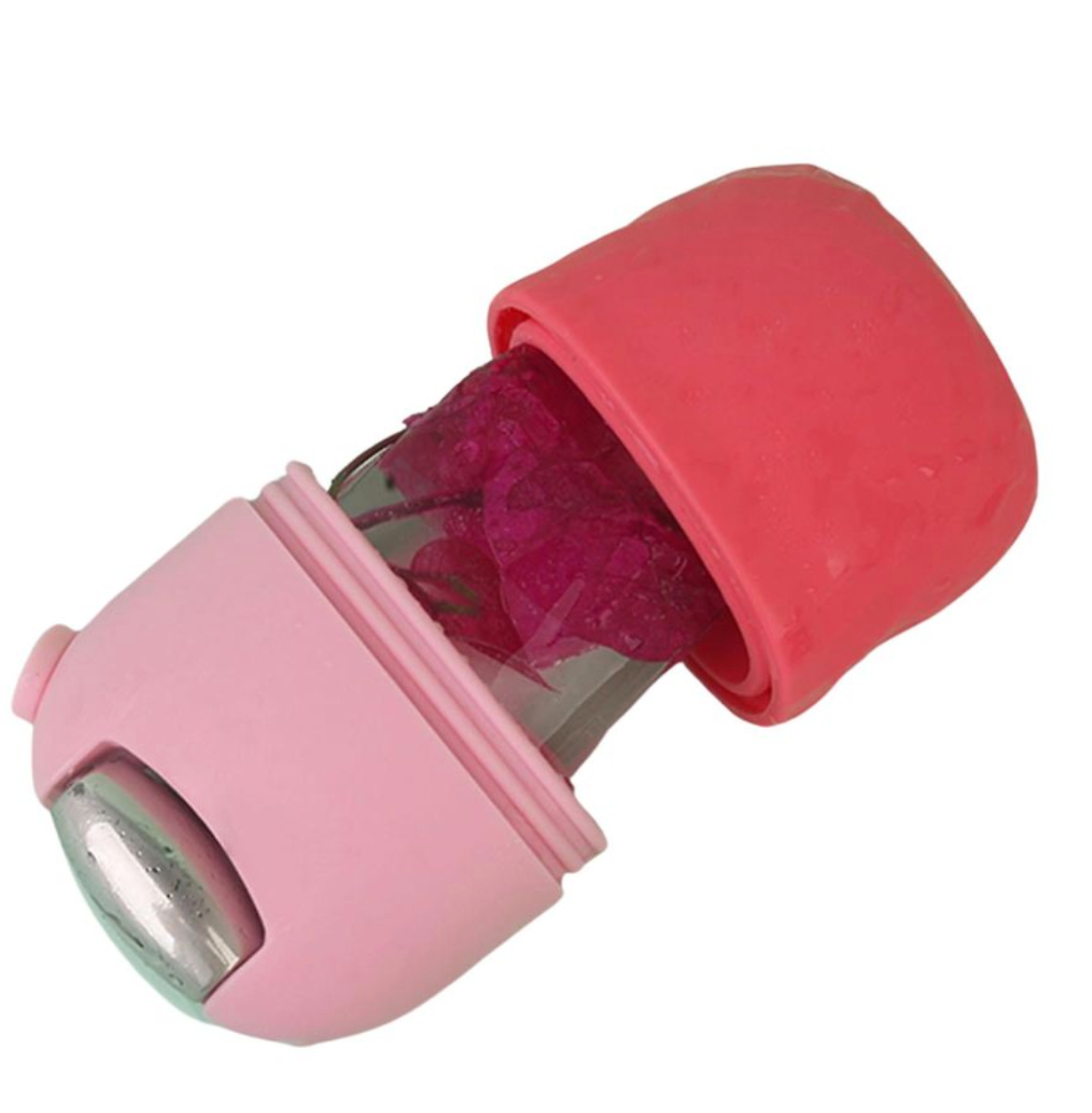 Glam Beauty - Facial Ice Roller With Double Metal Roller - Pink