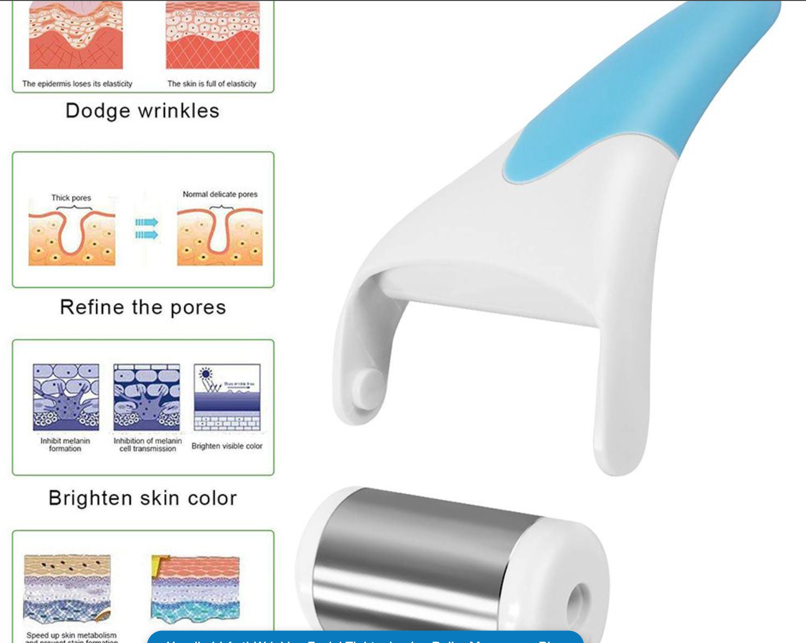 Handheld Anti-Wrinkles Facial Tightening Ice Roller Massager