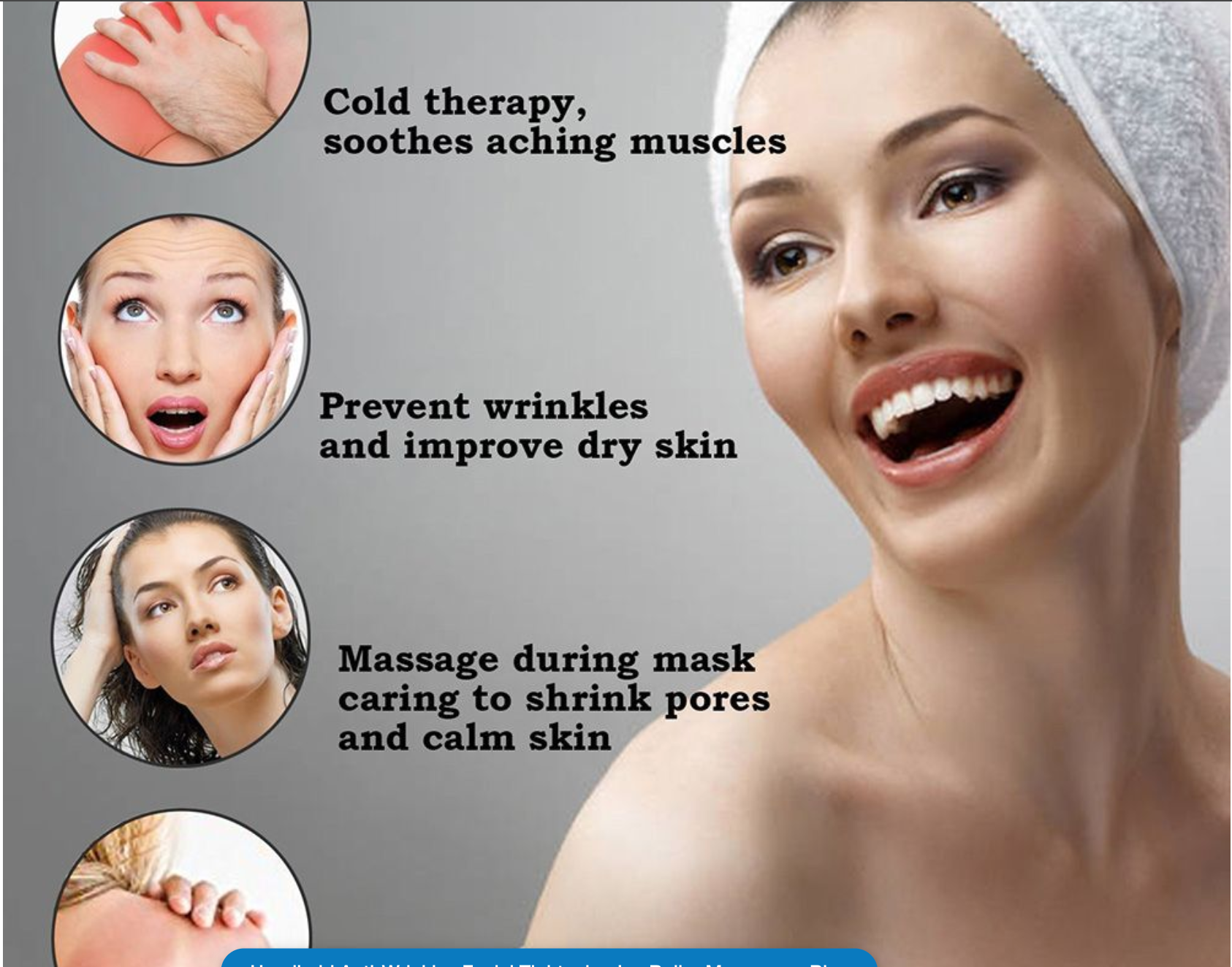 Handheld Anti-Wrinkles Facial Tightening Ice Roller Massager