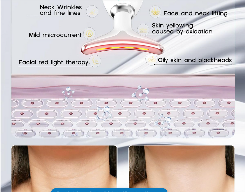Face Neck Beauty Device, 7 Color Led Face Neck Massager