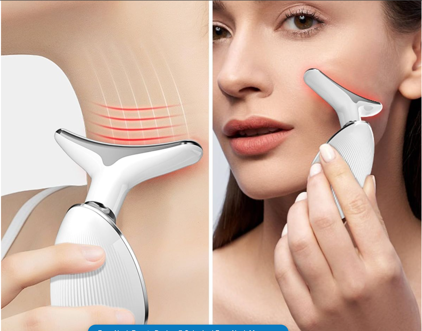 Face Neck Beauty Device, 7 Color Led Face Neck Massager