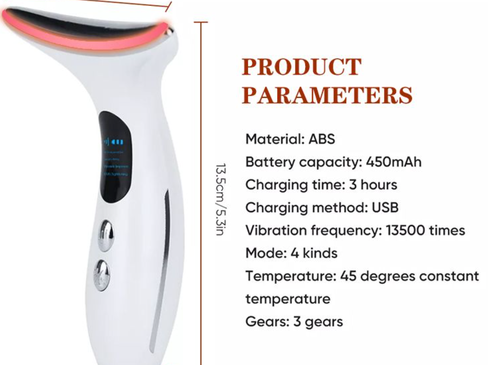 Face &amp; Neck Sculpting Wand | 3 x LED Therapy, EMS, USB-C, Rubberised Design