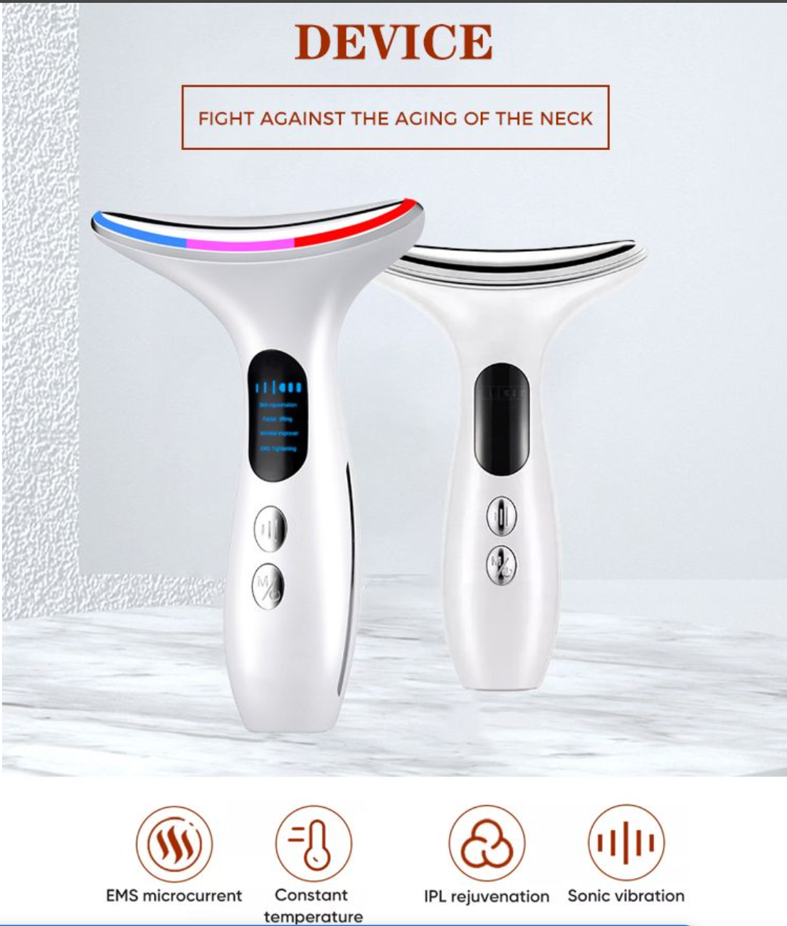 Face &amp; Neck Sculpting Wand | 3 x LED Therapy, EMS, USB-C, Rubberised Design