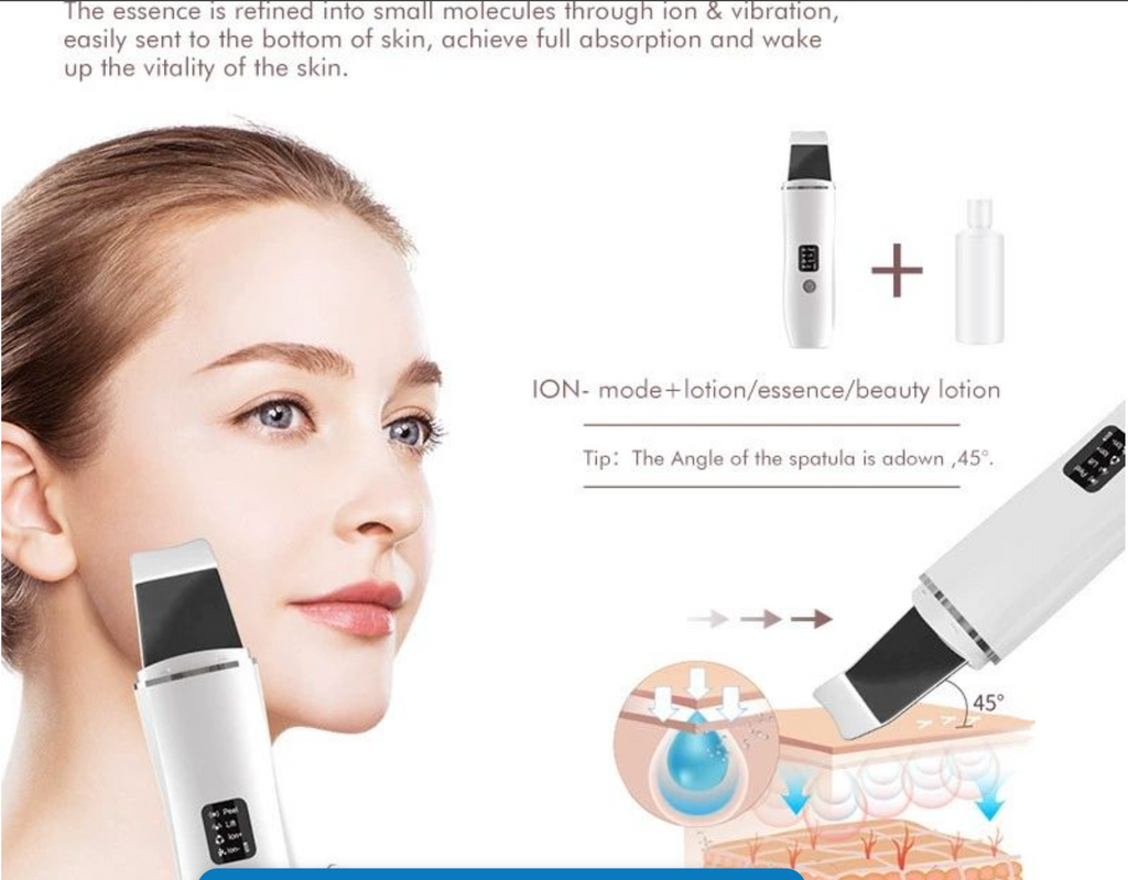 EMS Ultrasonic Shovel Positive And Negative Ion Facial Pore Cleaner