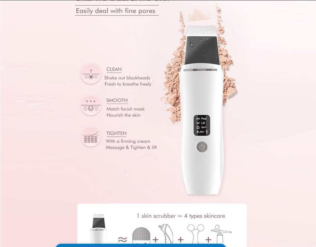 EMS Ultrasonic Shovel Positive And Negative Ion Facial Pore Cleaner