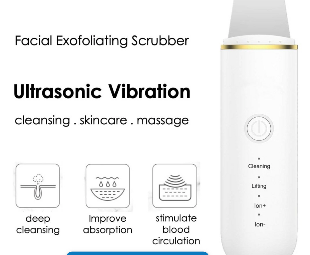 Ultrasonic Facial Scrubber Spatula for Deep Cleansing