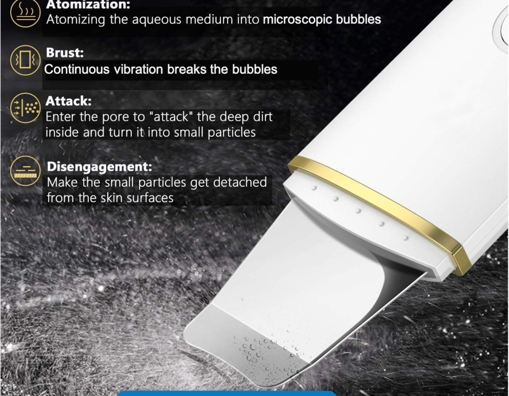 Ultrasonic Facial Scrubber Spatula for Deep Cleansing