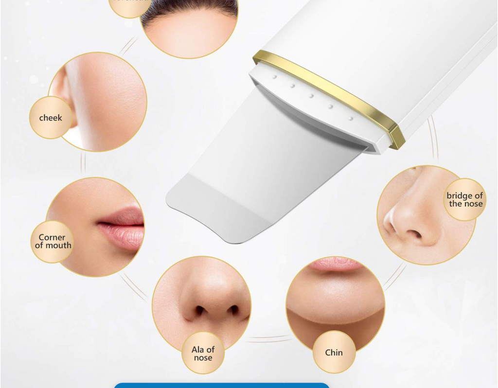 Ultrasonic Facial Scrubber Spatula for Deep Cleansing