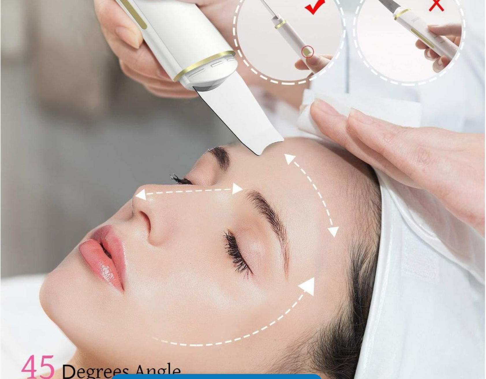 Ultrasonic Facial Scrubber Spatula for Deep Cleansing
