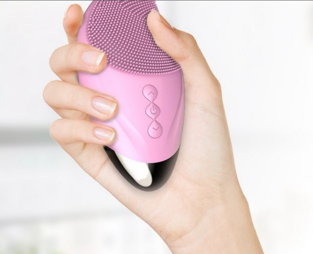 Silicone Electric Facial Cleaner High-Frequency Cleanser Exfoliator Pink
