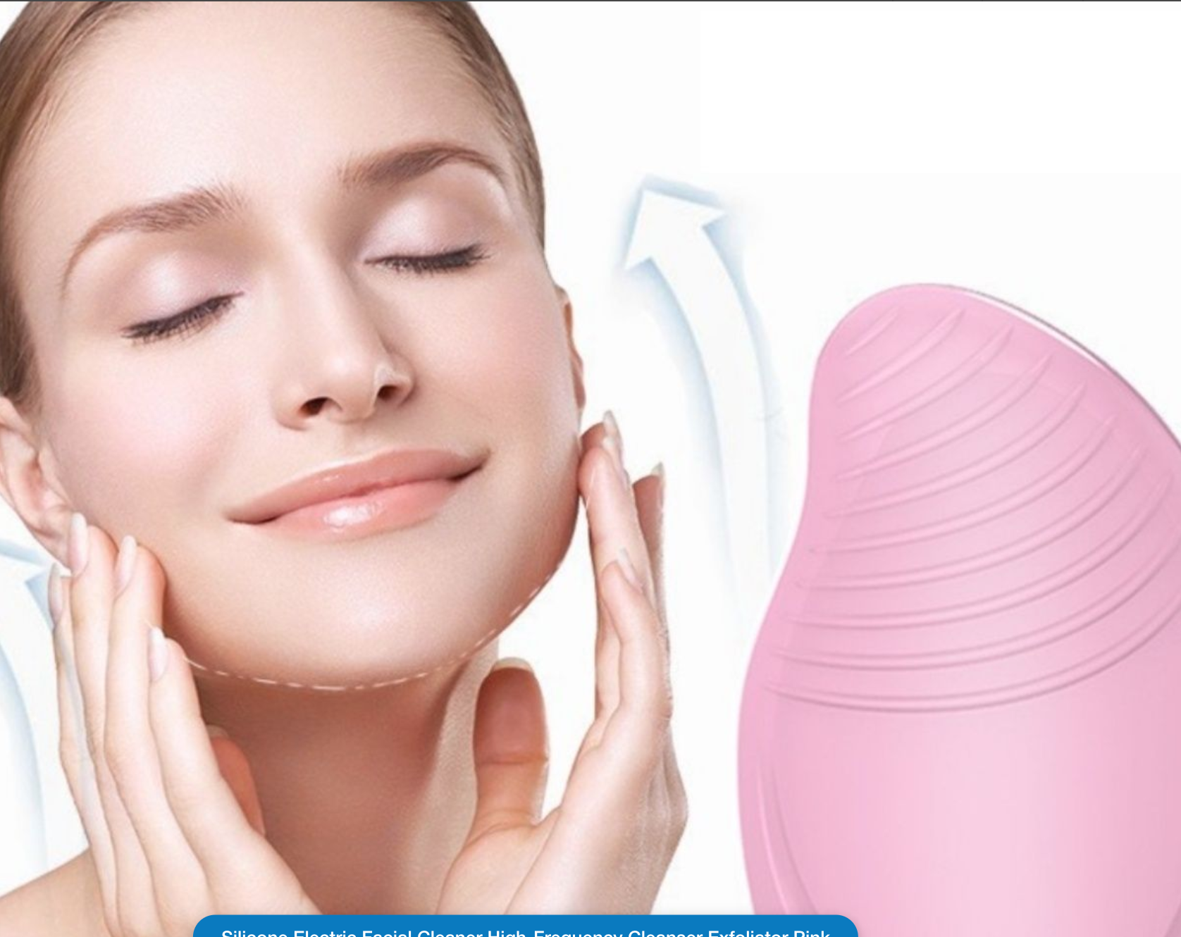Silicone Electric Facial Cleaner High-Frequency Cleanser Exfoliator Pink