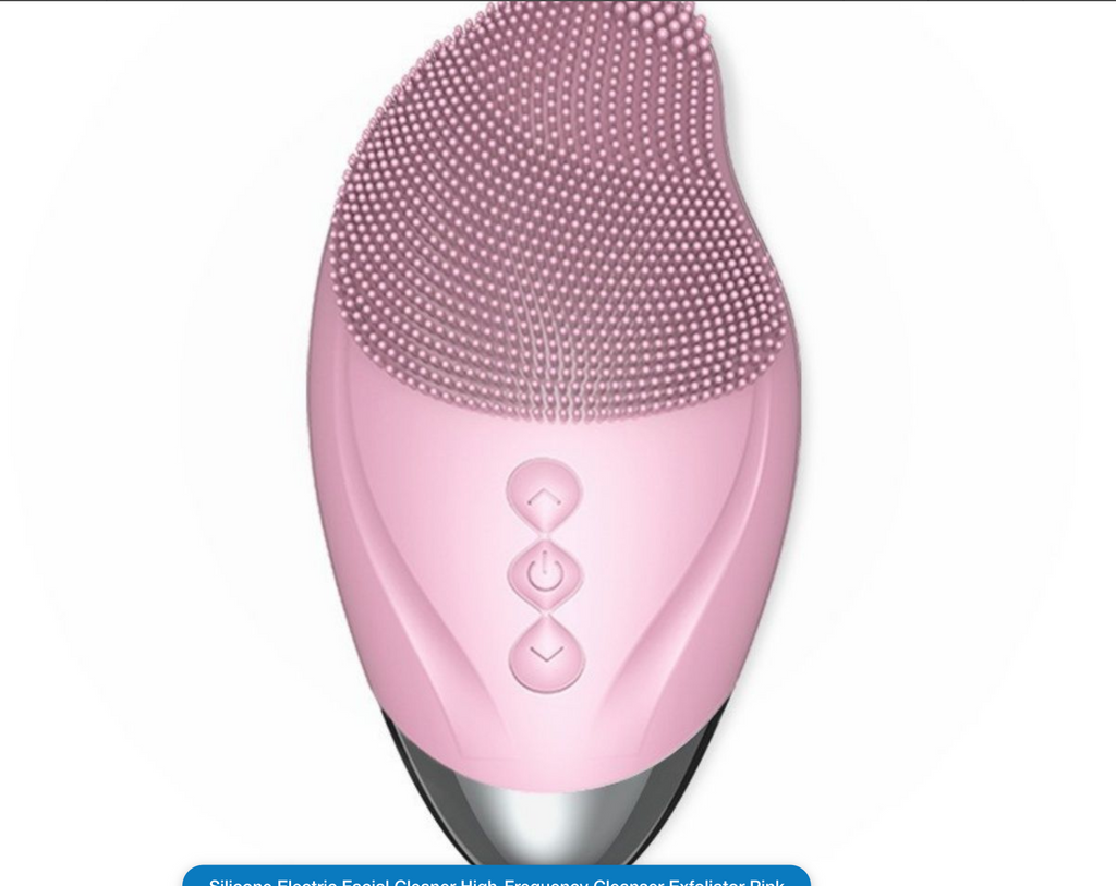 Silicone Electric Facial Cleaner High-Frequency Cleanser Exfoliator Pink
