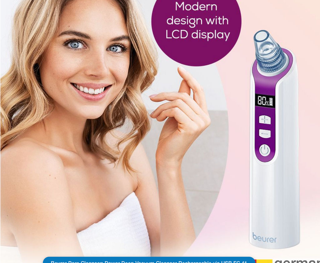 Beurer Pore Cleanser: Power Deep Vacuum Cleanser Rechargeable via USB FC 41
