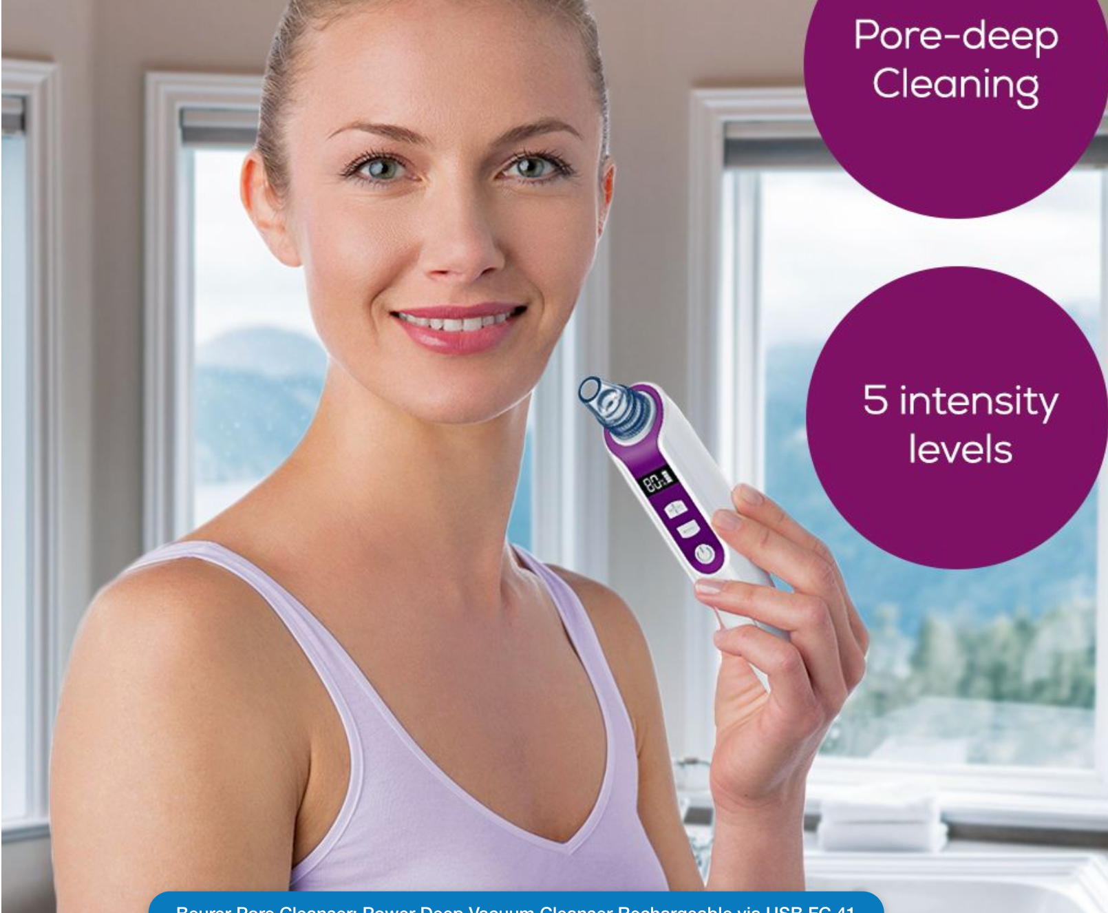 Beurer Pore Cleanser: Power Deep Vacuum Cleanser Rechargeable via USB FC 41