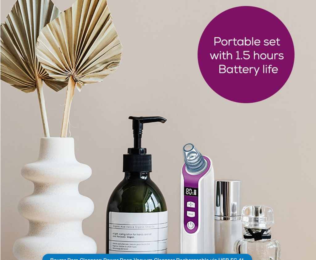 Beurer Pore Cleanser: Power Deep Vacuum Cleanser Rechargeable via USB FC 41