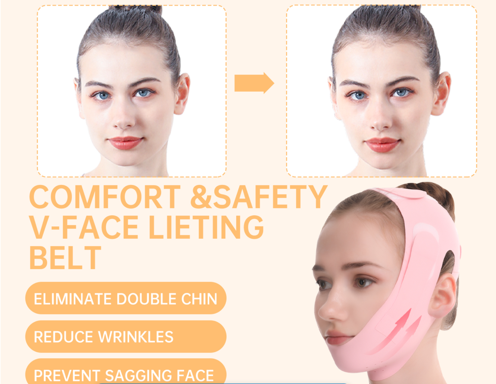 Chin Strap for Sleeping, Adjustable Chin Strap, V Line Lifting Mask