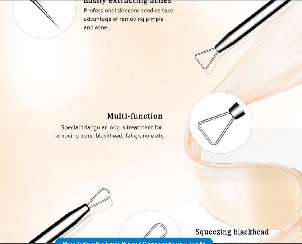 Marco 5-Piece Blackhead, Pimple & Comedone Remover Tool Kit