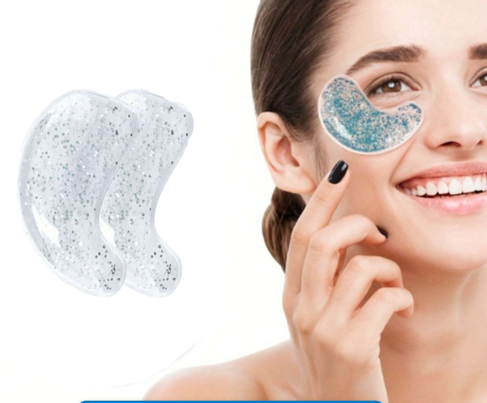 Reusable Eye Fatigue Cooling & Heating Dark Eye Gel Pads Treatment Silver