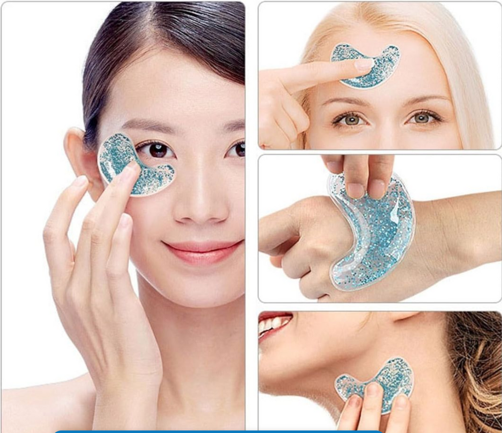 Reusable Eye Fatigue Cooling & Heating Dark Eye Gel Pads Treatment Silver