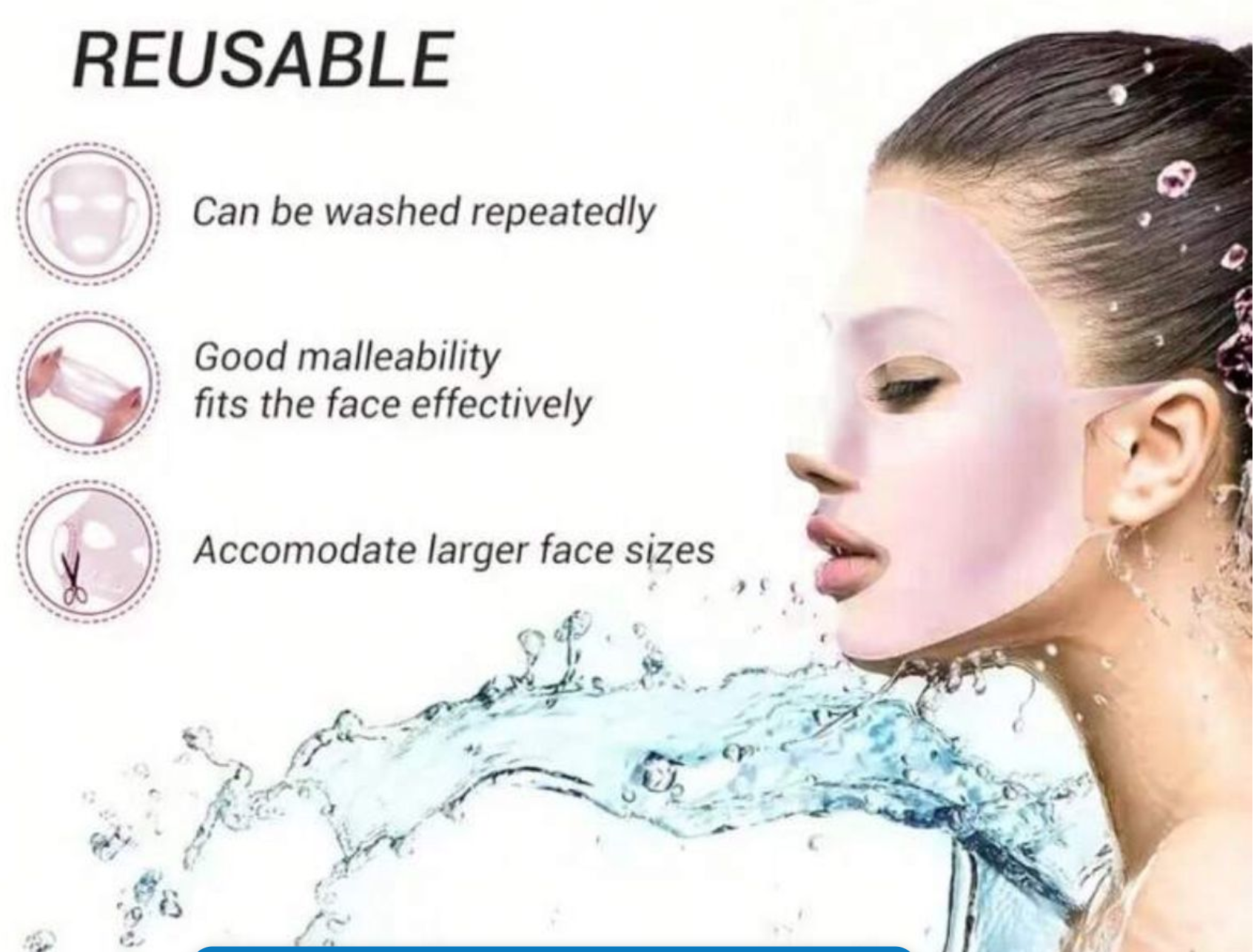 Reusable Anti-Wrinkle Silicone Face Mask - Moisturizing Facial Beauty Tool